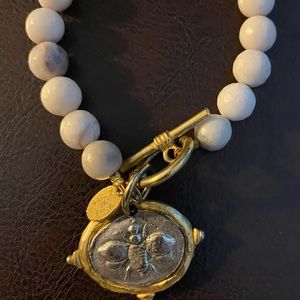 Susan Shaw Agate Bee Coin Bracelet